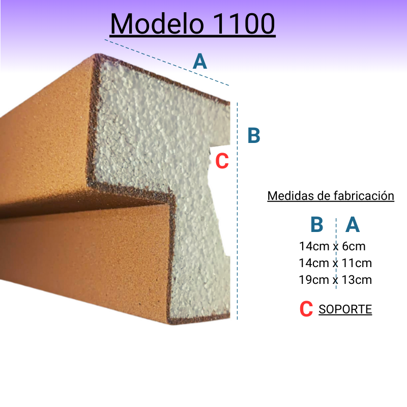 Cornisa Para Exterior Modelo 1100 Medida: 14cm X 11cm
