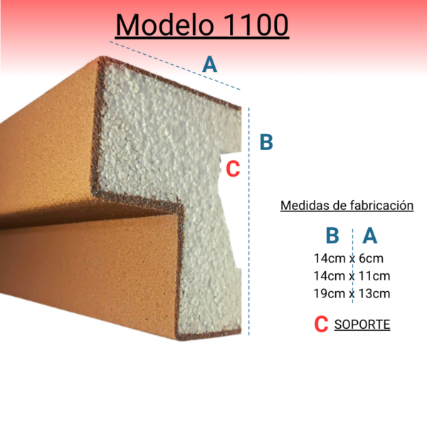Cornisa Para Exterior Modelo 1100 Medida: 19cm X 13cm