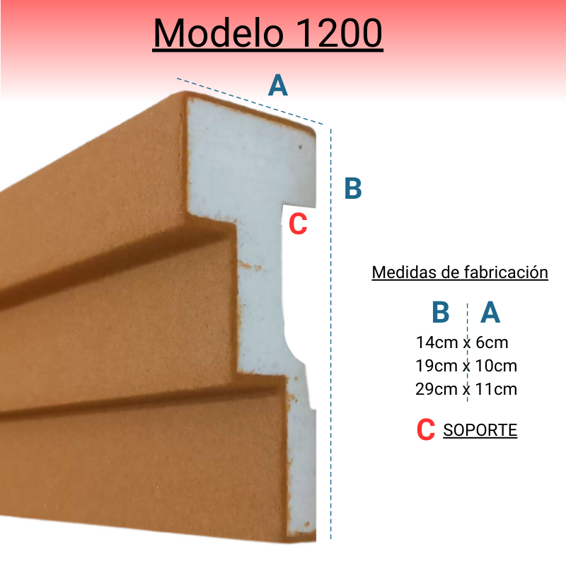 Cornisa Para Exterior Modelo 1200 Medida: 29cm X 11cm