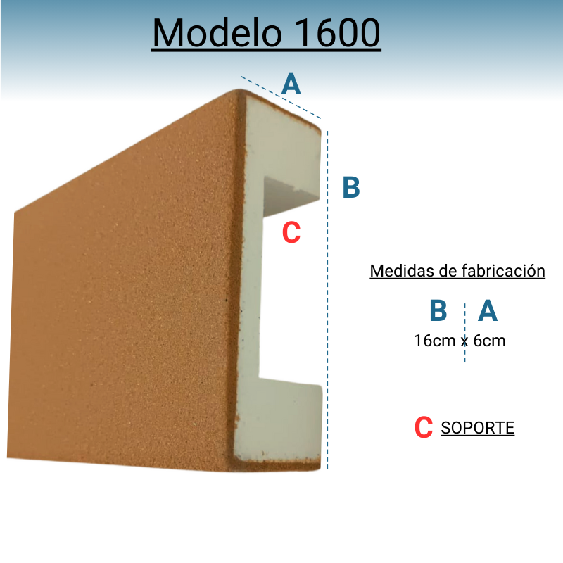 Cornisa Para Exterior Modelo 1600 Medida: 16cm X 6cm