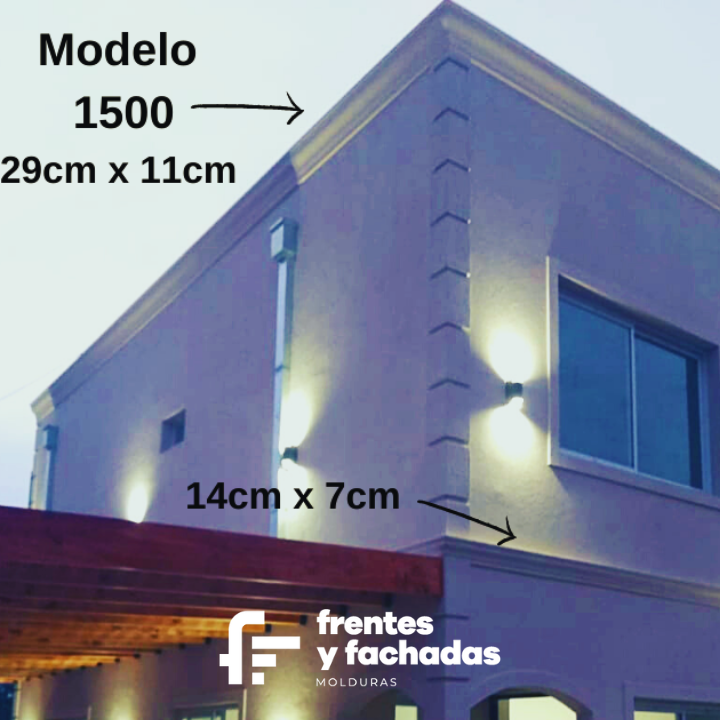 Cornisa Para Exterior Modelo 1500 Medida: 29cm X 11cm - Imagen 9