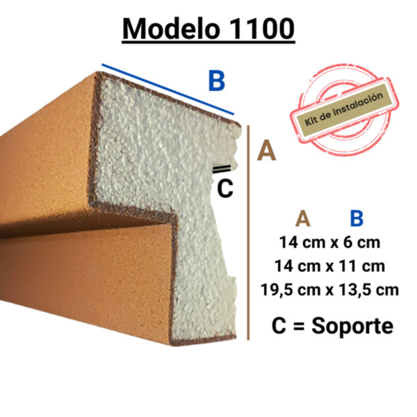 Cornisa Para Exterior Modelo 1100 Medida: 14cm X 11cm - Imagen 2
